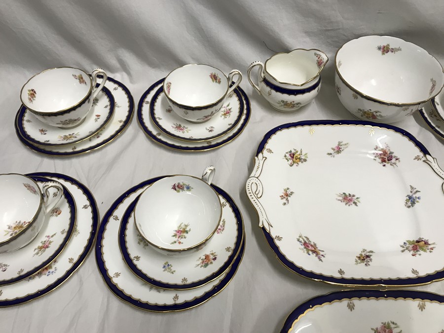 Coalport part tea services. 40 pieces. 12 cups saucers and side plates, 2 cake plates, milk jug - Image 5 of 6