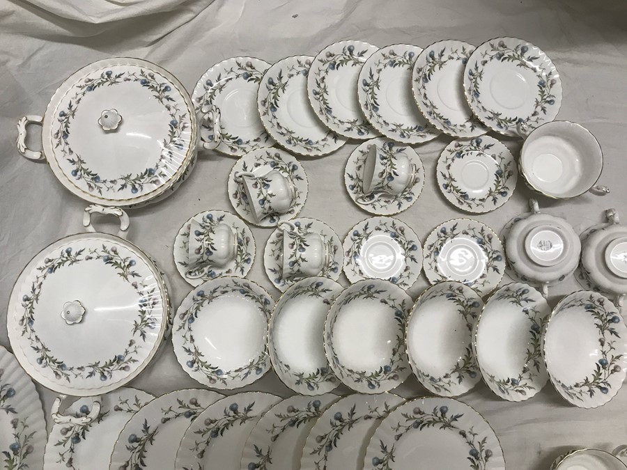 Royal Albert Brigadoon dinner and tea ware, 45 pieces. 6 dinner plates 27cms, 6 side plates 21cms, 2 - Image 5 of 6