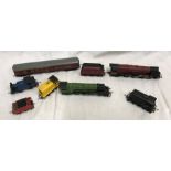Selection of model train engines, Hornby Flying Scotsman, Duchess of Sutherland, Dock Authority
