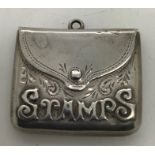 Hallmarked silver stamp case, Birmingham 1905.Condition ReportVery small dent to rear.
