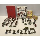 Diecast lead figures, soldiers. 3 X empty Britains zoo animal boxes, Lone Star British Army figures.