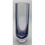 Mide century glass vase, 16cms h, Clear glass with purple and blue colouration. Condition ReportGood