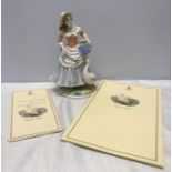 Royal Worcester Pastoral collection, figurine Goose Girl Ltd Edition 1289 of 5000, CW 132, C1994.