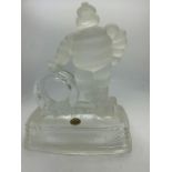 A Cristal d'Arques French glass Michelin man, 18cms h with paper label. Condition ReportGood