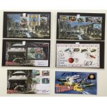 A collection of 6 First Day Covers relating to Thunderbirds signed by Gerry Anderson, Shane Rimmer x