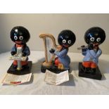 Three limited edition Carlton Ware Robertson Golly band figures, Keyboard player trial No. 100