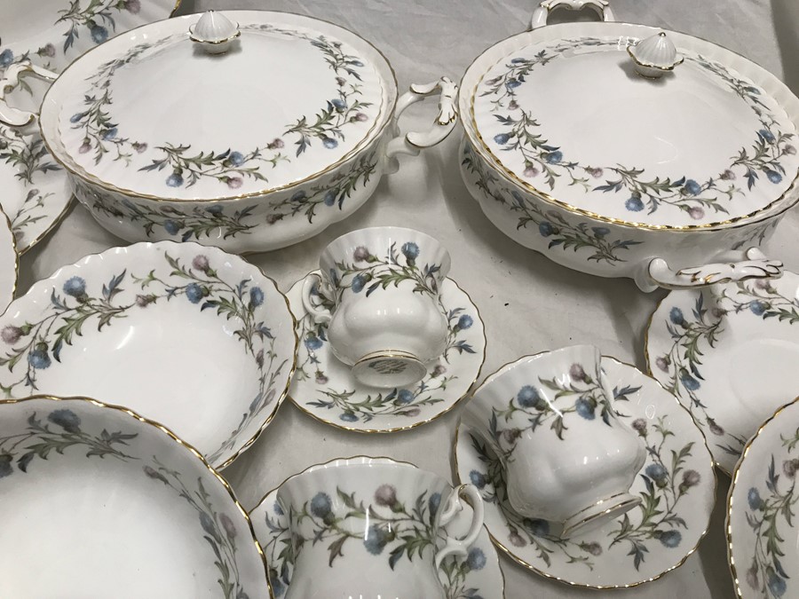 Royal Albert Brigadoon dinner and tea ware, 45 pieces. 6 dinner plates 27cms, 6 side plates 21cms, 2 - Image 6 of 6