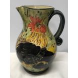 Paul Jackson Studio pottery jug circa 98, Chickens and Chicks design. 24.5cms h. Condition