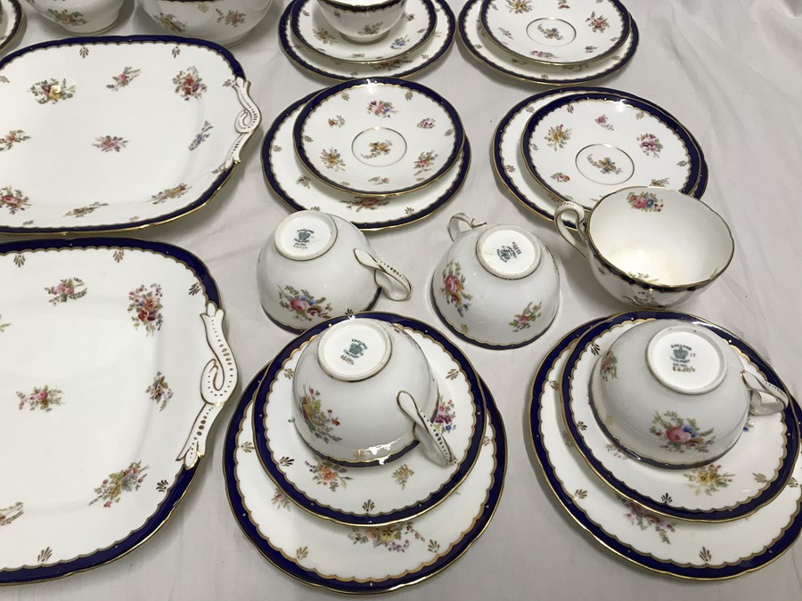 Coalport part tea services. 40 pieces. 12 cups saucers and side plates, 2 cake plates, milk jug - Image 3 of 6