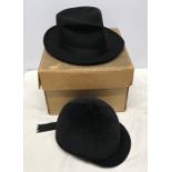 A gentleman's Homberg hat, Dunn and Co Ltd, London. The Polo inside measures 19 x 15.5cms with a