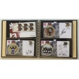 A large collection of Olympic related First Day covers in 2 albums, 74 signed and 68 unsigned.