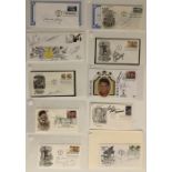 A collection of 27 English and American First Day Covers and Issues relating to Music signed by Pete