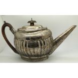 A hallmarked silver teapot, London 1799 Soloman Hougham. 500gms total weight. Condition ReportKnop