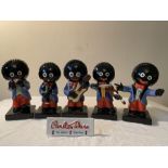 Five limited edition Carlton Ware Robertson Golly Band figures, approx. 20cms h, Violinist 50/250