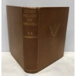 Book, T.E Lawrence, Seven Pillars of Wisdom. Jonathan Cape printer fourth impression August 1935.