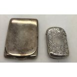 Hallmarked silver vesta case with leaf engraving, Birmingham 1894, maker George Unite and vacant