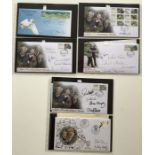 A collection of 9 First Day Covers and 1 signed postcard relating to Last of the Summer Wine