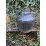 A cast iron pot, 40cms h. Condition ReportGood condition.