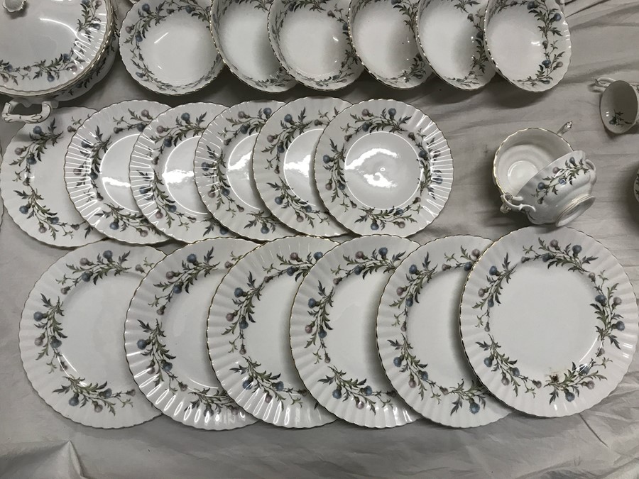 Royal Albert Brigadoon dinner and tea ware, 45 pieces. 6 dinner plates 27cms, 6 side plates 21cms, 2 - Image 4 of 6