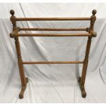 Pine towel rail, 84 h x 69 x 28cms. Condition ReportStripped pine, slight wobble at joints.