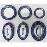 A Wedgwood and Co Ltd 'Granada' Royal Semi porcelain, blue, white & gold rimmed part set to