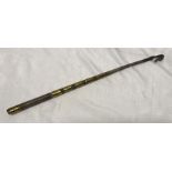 Brass bound leather ropework riding crop 46cms l, steel lined. Condition ReportSome leather loss