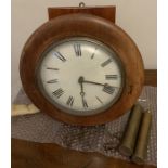 A 19thC postman's alarm clock with pendulum 35cms d. Condition ReportUntested