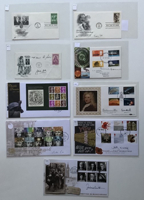 A collection of 9 First day covers and issues on the subject of Science signed by Prof Martin