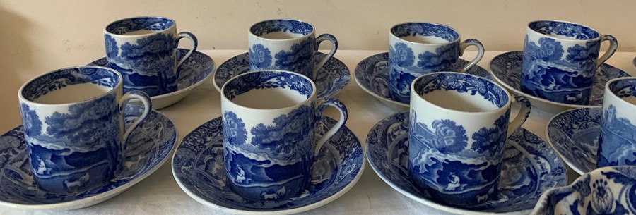 Eleven coffee cans and 12 saucers Copeland in Spode's Italian Pattern with oval dish in the same - Image 3 of 6