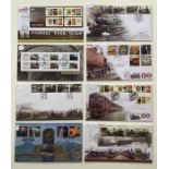 A collection of 8 First Day Covers relating to Trains (one with a metal coin) signed by Mark Cole,