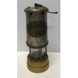 Brass and metal coal mining lamp. Aberaman Colliery Wales, 22cms h. Condition ReportLight surface