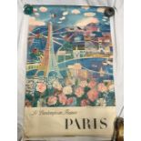 Original Travel Poster Paris, Le Paravent de Dufy 1929-30. Ministerie des Travaux Publics. Published