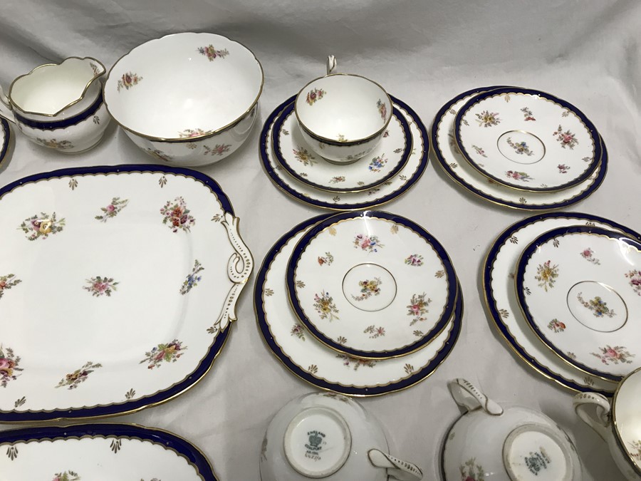 Coalport part tea services. 40 pieces. 12 cups saucers and side plates, 2 cake plates, milk jug - Image 4 of 6