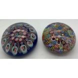 Two good quality 19thC millefiori glass paperweights. Largest 8 d x 5cms h.Condition ReportBoth in