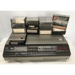 Philips Video Cassette Recorder N1700, long play with 12 LVC 150 tapes, one blank unused.