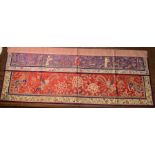Chinese silk embroidered wall hanging in silk and metallic thread. 43 x 108cms. Condition Reportvery