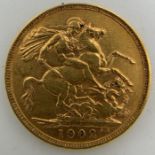 An Edwardian gold full sovereign 1902. 8gms. Condition ReportSurface scratches.