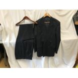 Yves Saint Laurent Gentleman's double breasted suit, jacket and trousers, dark navy pure wool jacket