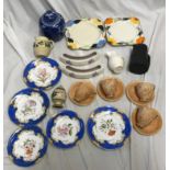 Pottery collection to include Royal Albert Gossamer 4 cups and saucers, Wedgewood black jug 13cm,