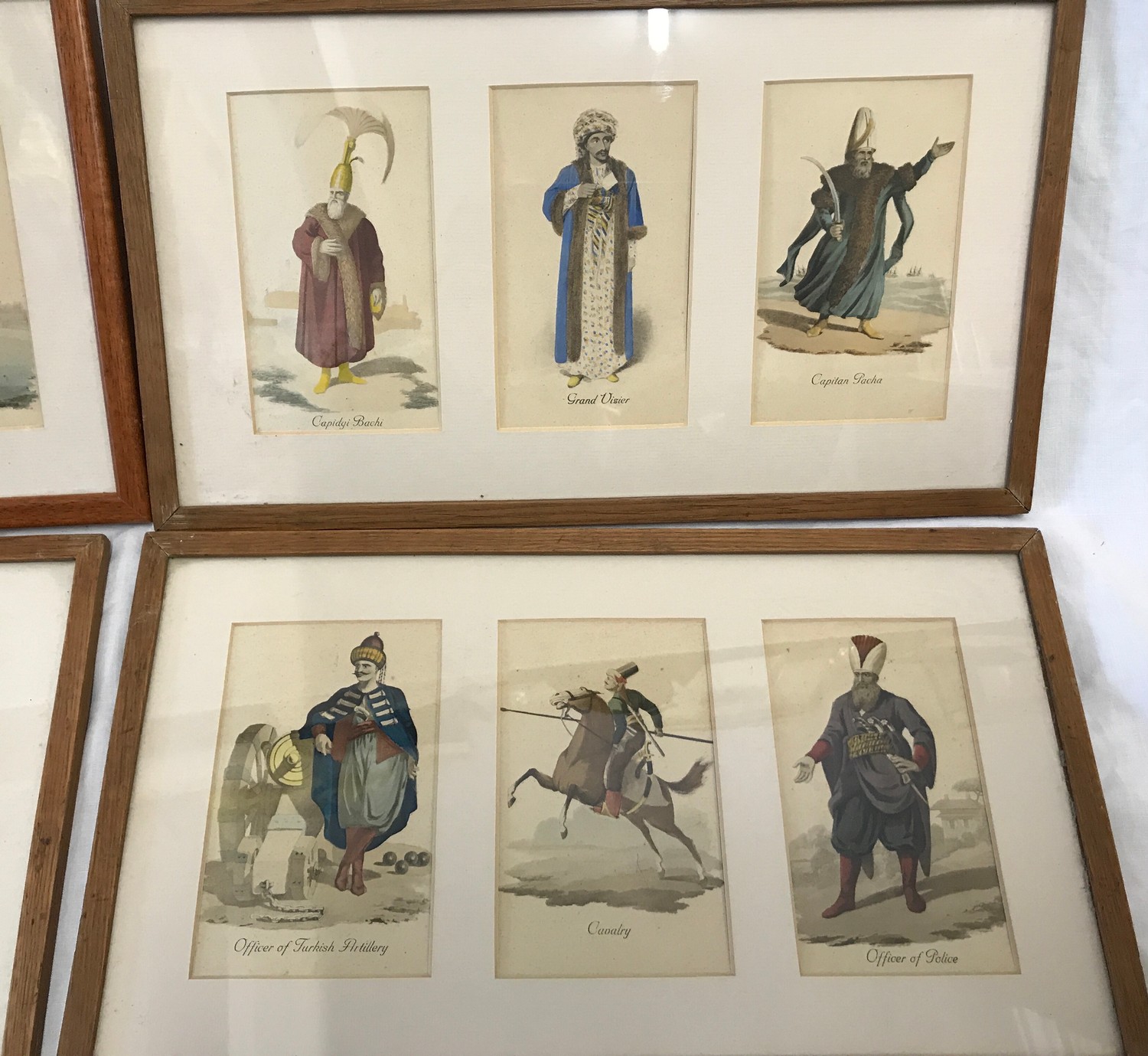 Set of four framed coloured prints, Military dress of the World, three prints to each frame, size of - Image 3 of 4