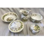 Five Royal Doulton "Brambly Hedge" Spring series to include a powder bowl 12cms h x 12.5cms d, a