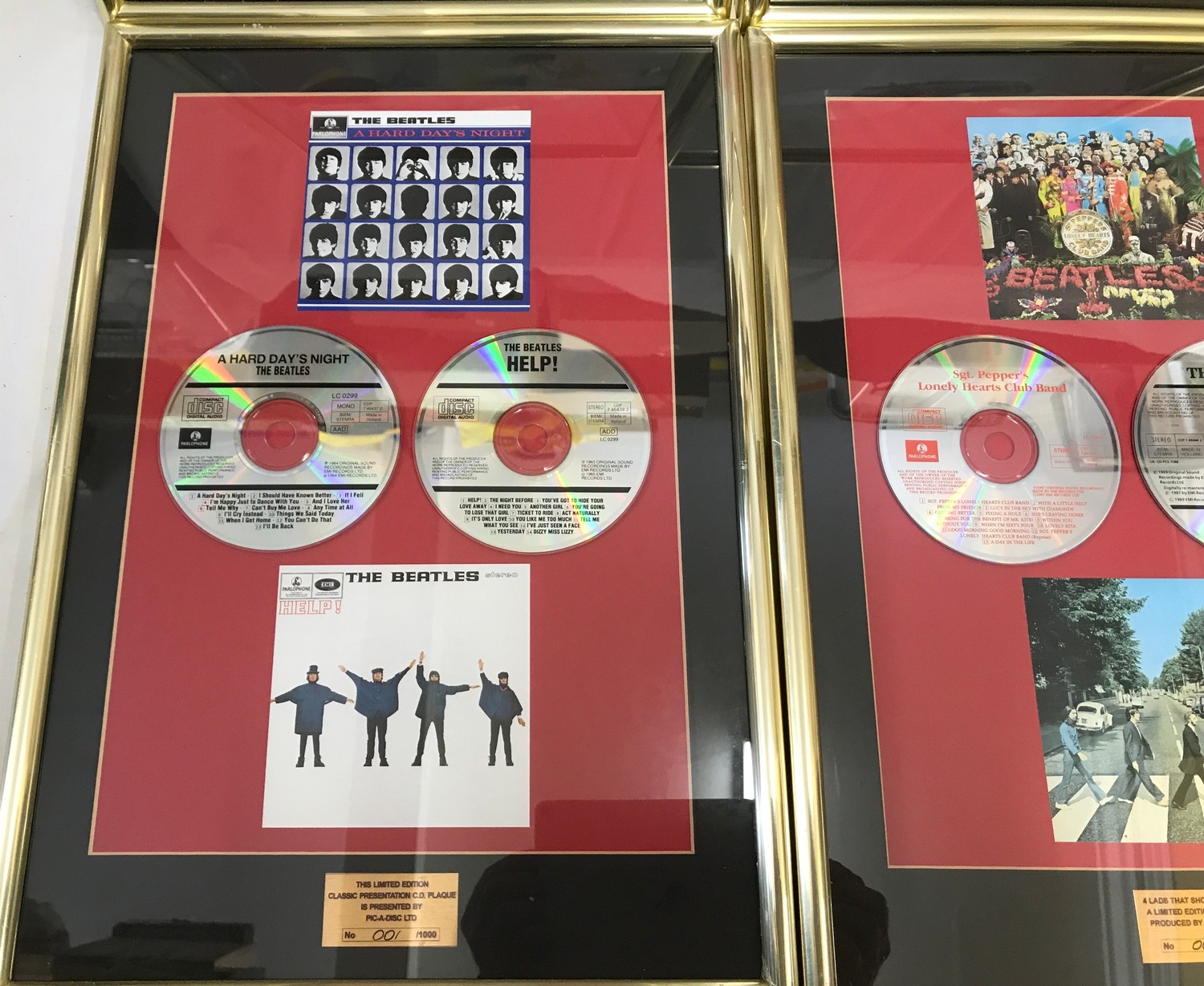 Framed The Beatles CD and sleeves presented by Pic-a-disc Ltd, The Magical Mystery Tour and Yellow - Image 4 of 6
