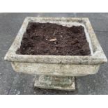 A reconstituted stone garden urn. 52 x 52cms, 43cms.Condition ReportGood.