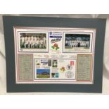 1995 Cornhill Insurance 100th Test England v West Indies presentation placard signed by players from