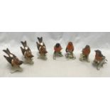 Goebel of West Germany Wildlife collection of 7 ceramic birds, tallest approx 12.5cms.Condition