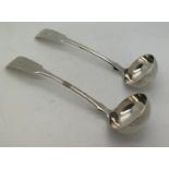 A pair of hallmarked silver ladles David McDonald Glasgow 1823. Weight 80.7gms.Condition