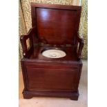A 19thC mahogany commode with pot. 53 w x 46 d x 45cms h.Condition ReportCraze to glaze of pot and