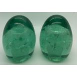 Two 19thC glass dumps approx 11cms h.Condition ReportSlight abrasions and scratches.