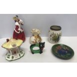 A mixed selection to include a Royal Doulton figurine Christmas Morn HN1992, 18cms h, a Royal