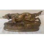 A bronze animalier figure of a setter dog. 30cms L.Condition ReportIn good condition with no